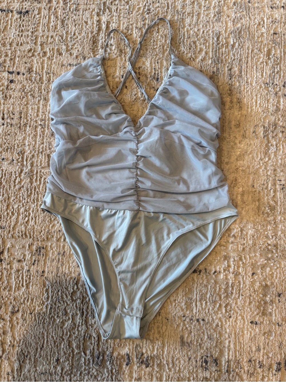 Women’s H&M Light Blue Ruched One-Piece Bodysuit